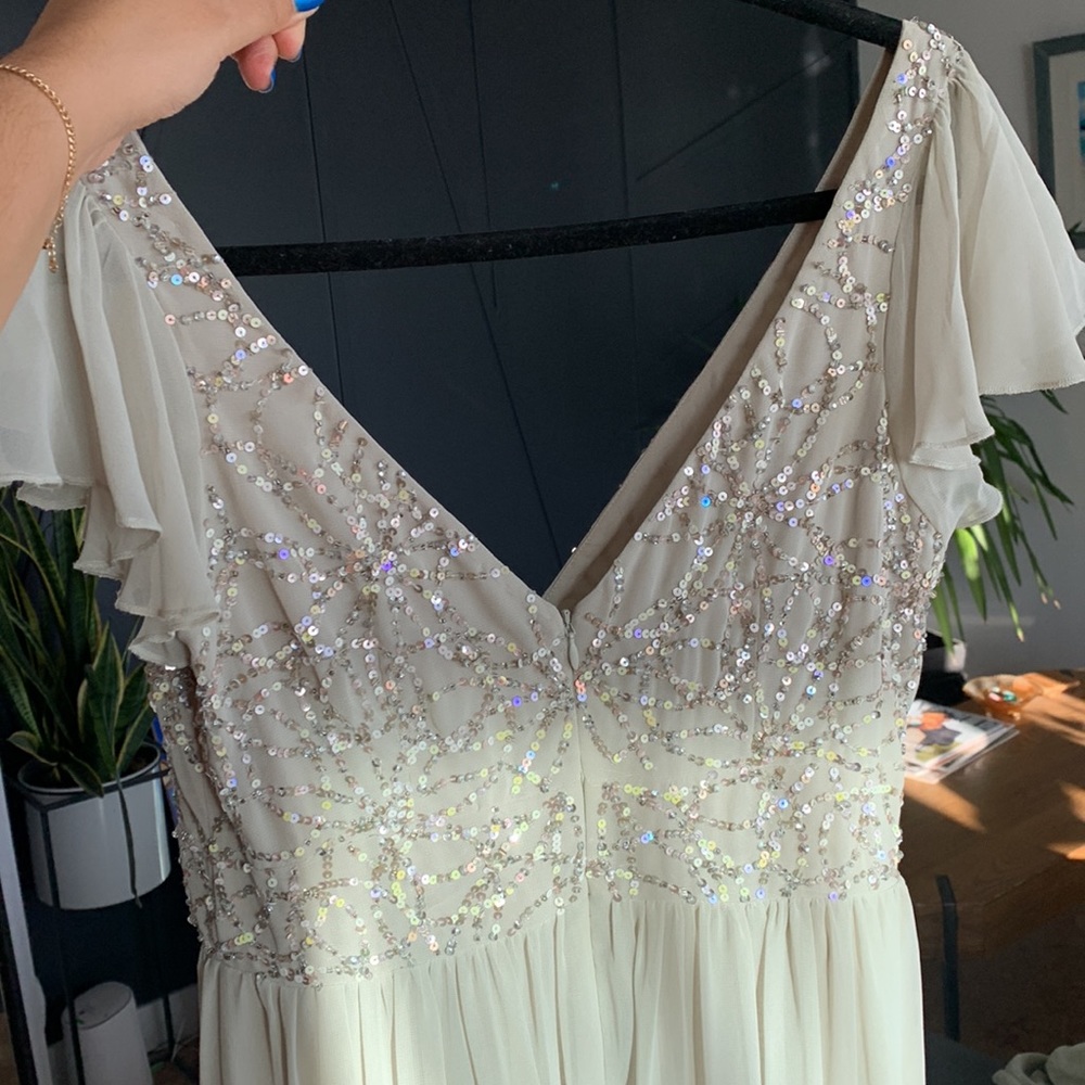 BHLDN champagne grey Gown - Picture 7 of 10